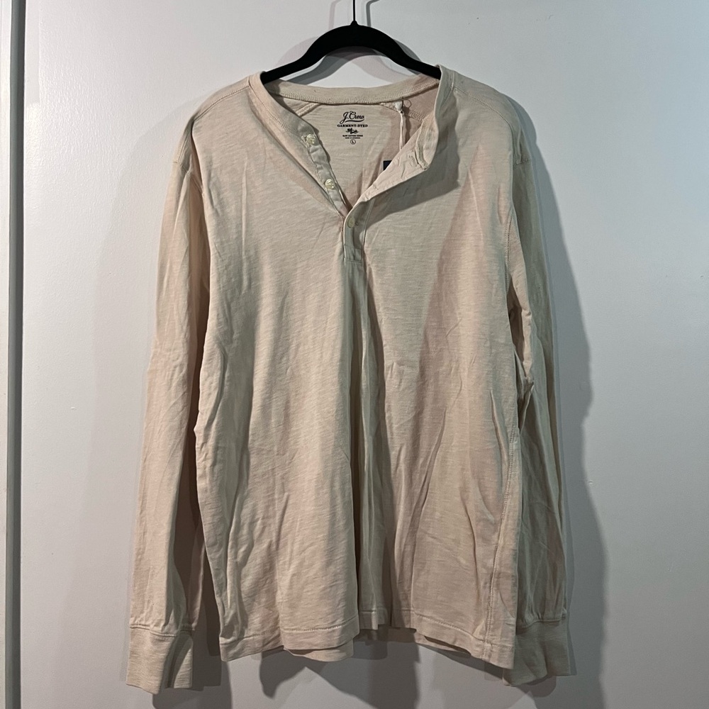 J. Crew Beige Long Sleeve Men's Tee